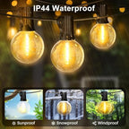 LAMPHOME 2PACK Yellow Outdoor String Lights, 26FT 13 G40 Gold Shatterproof Patio Lights, IP65 Waterproof Dimmable Connectable Globe LED Hanging Lights for Backyard, Bistro, Porch, Deck, Balcony - Image 4