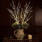 Hairui Lighted Artificial Twig Birch Branch with Fairy Lights 30IN 100 LED Battery Operated, White Willow Branch with Lights for Christmas Holiday Wedding Party Decoration - Image 3