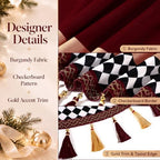 Blueweenly 48 Inch Christmas Tree Skirt with Gold and Red Tassel Velvet - Image 4