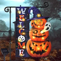 Halloween Lighted Garden Flag, Pumpkin Yard Decor, 12x18 In by FLAGMESAGE
