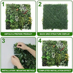 Artificial Grass Wall Panels,40"x40"2PCS Fake Flower Grass Backdrop,UV-Anti Fake Greenery Plant Boxwood Panels,Green Wall Decor for Outdoor Indoor Patio Garden Backyard balcony privacy screen - Image 4