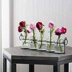 5pc Glass Flower Vase with Metal Holder, Best Vases for Flowers, Set for Home Decor, Wedding Decorations, Table Decor, Kitchen, Bathroom, Bedroom, Shelf Decor, Best Modern Vase for Flower Arrangement - Image 3