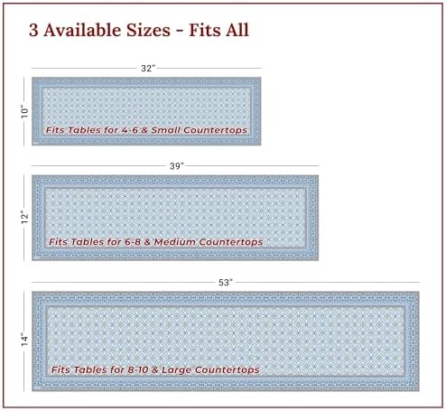 Heat Resistant Table Runner, 39 x 12 Inch - Crystal Blue Design - Image 4