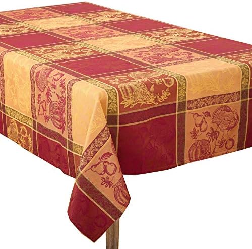 Orange Fall Colors Thanksgiving Holiday Jacquard Design Dinner Tablecloth, 72" x 120" Rectangular by *****