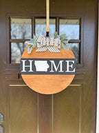 Wood front door sign Wood sign Home decor Welcome sign Sign for front door House warming gift Wedding gift (Home State, 22" Width) - Image 2