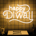 Happy Diwali Neon Sign Lotus Flower LED Signs for Bedroom Deepavali Decor by CKTBLEY