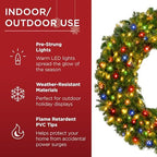 Best Choice Products 48in Large Artificial Pre-Lit Fir Christmas Wreath Holiday Accent Decoration w/ 250 Multicolor Lights, 714 PVC Tips - Image 5