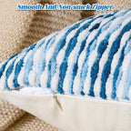 AmHoo Set of 2 Boho Chenille Pillow Cover Decorative Tufted Pillowcase for Couch Bed Sofa Bedroom Living Room Modern 12 x 20-Inch Sky Blue - Image 3