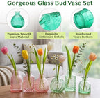 42 Pcs Vases Bulk Colored Glass Bud Vases Set, Assorted Vintage Bud Vases - Image 3