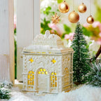 Sungmor Cast Iron Tealight Candle Holder - Rustic White Miniature Castle - Image 2