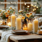 24 PCS White Pillar Candles with Glass Candle Holders Clear Hurricane Candle Holders Glass Cylinder Vases for Centerpieces Wedding Party, Event, Home Decor Ivory White - Image 6