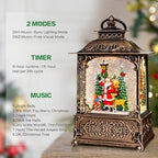 Christmas Snow Globes Lantern with Music, Santa Claus Scene Snow Globes with Water Swirling Glitter Effects, USB/Battery Powered with 6-Hour Timer, Christmas Decorations Gift - Image 3