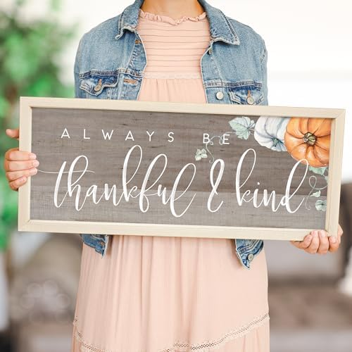 Simply Said, INC Farmhouse Frames- Always be Thankful & Kind, 10 x 24 in Rustic Wood Sign FF1178 - Image 3