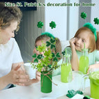 TORONTOKYO 6Pcs St Patricks Day Decorations Artificial Potted Plant Green Shamrock Stems Floral Picks Small Fake Plant for Home Party Table Centerpiece Decor - Image 4
