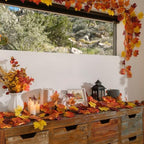 CQURE 16 Pack Fall Garland, Total 126Ft Artificial Autumn Maple Leaves Garland Hanging Vines, Thanksgiving Halloween Harvest Decor for Fireplace Mantle Table Indoor Outdoor - Image 3