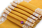 VDS Pack of 5, Burlap Table Runner with White Lace Edge, 100% Natural Jute Rustic Hessian Table Cloth Centerpiece for Wedding Birthday Party Banquet Table Decoration (Size 12X108 Inch)(Gold) - Image 2
