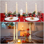 Clear Glass Candlestick Holders Taper Candle Holder Bulk 2.5 Inch Candle Stick Holder for Table Centerpiece Mantel Wedding Housewarming Gift Rustic Vintage Valentines Dinning Decoration - Image 4