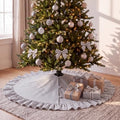 48 Inches Striped Christmas Tree Skirt Vintage Ruffle Decor, Black by Civaner