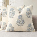 YCOLL Vintage Floral Print Pillow Covers 22x22 Set of 2 Patterned Accent Decorative Cushion Covers Modern Farmhouse Throw Pillow Covers for Sofa Couch Chair Bed Living Room Home Decor, Light Blue by PillowCoversExpert
