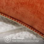 decorUhome Soft Chenille Throw Pillow Covers 26x26 Set of 2 Rust - Image 5