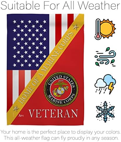 Home of Marine Corps Garden House Flag - Kit Armed Forces USMC Semper Fi United State American Military Veteran Retire Official - Decoration Banner Small Yard Gift Double-Sided Made in USA 28 X 40 - Image 6