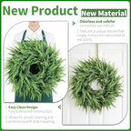 24" Spring Summer Persian Leaf Wreath for Front Door – Lush Green Artificial Wreath for Home, Porch & Wall Decor (Green, 24 Inch) - Image 2