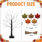 Briwooody 24'' Thanksgiving Tree Kit with Realistic Maple Leaves, Thankful Tree Kit with Writing Pen Hemp Rope DIY Fall Decorations Craft for Autumn Desktop Decor Thanksgiving Gift - Image 2