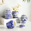 4 Pcs Small Blue and White Vases Chinoiserie Porcelain Vase, Retro by Hushee