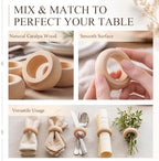LemonRoad Set of 100 Wooden Napkin Ring Handcrafted Wooden Napkin Holder Rustic Dinner Ring Buckle Party Gift Farmhouse Table Decoration for Dining Wedding Birthday (Smooth Style,2.17 Inches) - Image 4