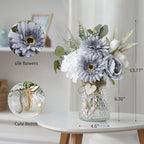 Leftover Fake Flowers in Vase with a Flower Arrangement,Silk Artificial Flowers in Vase,Dining Table Centerpiece Decor,Flower Arrangements for Home Decor,Kitchen Decor - Image 2