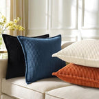 decorUhome Fall Corduroy Black Throw Pillow Covers 24x24 Set of 2 - Image 4