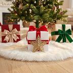 CHICHIC 48 inch Christmas Tree Skirt Faux Fur Xmas Tree Skirt Christmas Decorations Holiday Tree Ornaments Tree Decoration for Christmas Home Decorations, Xmas Party Holiday Decorations, Snow White - Image 2