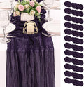 12 Pack 120 Inch Dark Purple Cheesecloth Table Runner Boho Rustic Gauze Sheer Romantic 10 FT Long Cheese Cloth Table Runner for Bridal Baby Shower Wedding Party Birthday Holiday Home Easter Decor by HAISIWLKJ