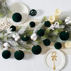 30pcs Velvet Christmas Ball Ornaments, Flocked Shatterproof Christmas Ornaments Hanging Xmas Tree Decorations Set for Home Party Holiday Decor (Multi-Size, Dark Green) - Image 3