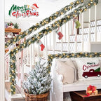 6FT Christmas Garland with Lights, Christmas Decorations Indoor Outdoor Pre-lit Artificial Pine Garland with Battery Operated Timer, Home Holiday Decor Flocked Garland for Mantel Window Stairs Wall - Image 4