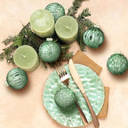 Jenaai 12 Pcs Christmas Mint Green Glass Ball Ornaments, Tree Decoration - Image 6