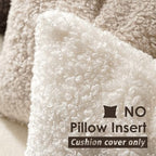 Foindtower Decorative Fuzzy Faux Fur Throw Pillow Covers 24x24 Inch White - Image 3