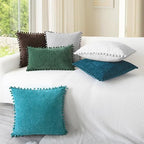 CaliTime Decorative Couch Throw Pillow Covers 22 X 22 Inches Lake Blue - Image 4