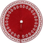 Dremisland Christmas Tree Skirt Rustic Knit Christmas Tree Mat 36In Red - Image 4