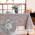 Midsummer Breeze French Country Gray Floral Tablecloth Rectangle 60”x90” - Image 2
