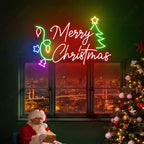 Merry Christmas Neon Sign LED Decor Dimmable Tree Neon Light up Sign for Bar Pub Club Home Bedroom Office Restaurant Christmas Home Indoor New Year Party (19.6 * 13.7 In) - Image 3