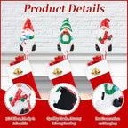 3PCS JOY Christmas Gnomes Stocking Holders for Mantel, 3D Resin JOY Christmas Stocking Hangers Hooks, Gnomes Figurines Decoration, Heavy Duty Gnome Hangers for Xmas Fireplace Holiday Decoration - Image 3