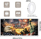 6 * 13FT Eagle Flag God Bless The UAS Garage Door Cover Decorations Independence Day Garage Door Banner for Outdoor Indoor Patriot Party Photography Backdrop - Image 2