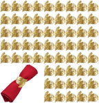 110 Pcs Gold Napkin Rings Bulk Delicate Rings Metal Leaf Napkin Holders for Birthday Party Wedding Receptions Celebrations Christmas Easter Thanksgiving by LECEHIVO