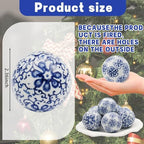 6 Pc Decorative Blue Balls Chinoiserie Ball Ceramic Orbs for Centerpiece Bowls Tray Bowl Basket Gifts for Vases Dining Table Christmas Halloween Wedding Party Decoration(B) - Image 2
