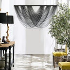 Flber Macrame Wall Hanging Black 59.00" W x 31.00" L Boho Wall Decor Large Boho Yarn Tapestry Living Room Bedroom Home Wall Décor - Image 4