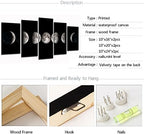sechars Moon Phases Canvas Wall Art Decor Black and White Lunar Moon Pictures Paintings for Home Office Decorations Framed Ready to Hang - Image 6