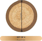 Chardin Home Verona Round Woven Jute Cotton Placemat, Set of 4, 14 Inch - Image 4