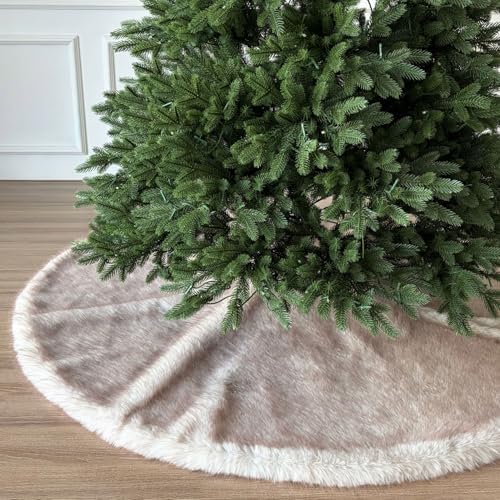 72-Inch Huntsman High-Pile Faux Fur Christmas Tree Skirt, Arctic Gray - Image 4