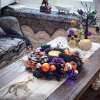 Valery Madelyn 24" Halloween Wreath with Lights for Front Door Party Decor - Image 6